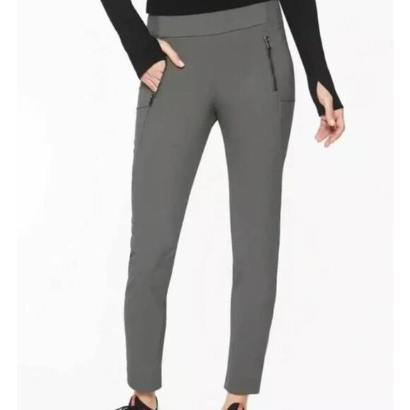 Athleta Hiking Pants Women's 2 Grey Highline Hybrid Tights Pockets Hiking - Picture 1 of 5